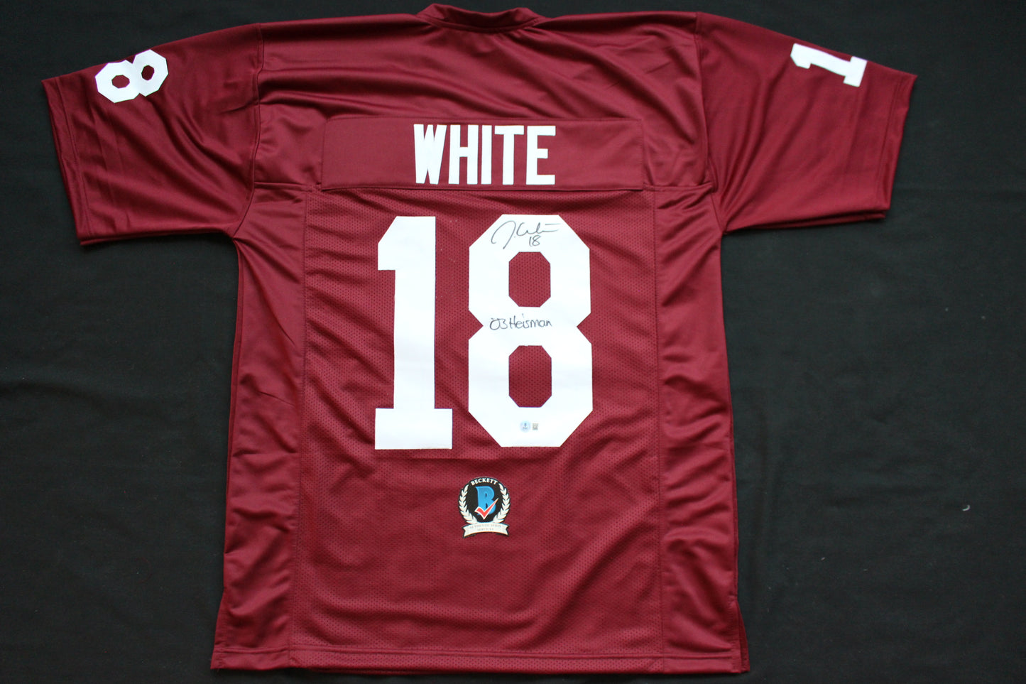 JASON WHITE OKLAHOMA SOONERS SIGNED JERSEY w/03 Heisman BAS COA