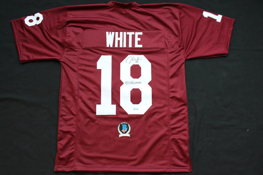 JASON WHITE OKLAHOMA SOONERS SIGNED JERSEY w/03 Heisman BAS COA