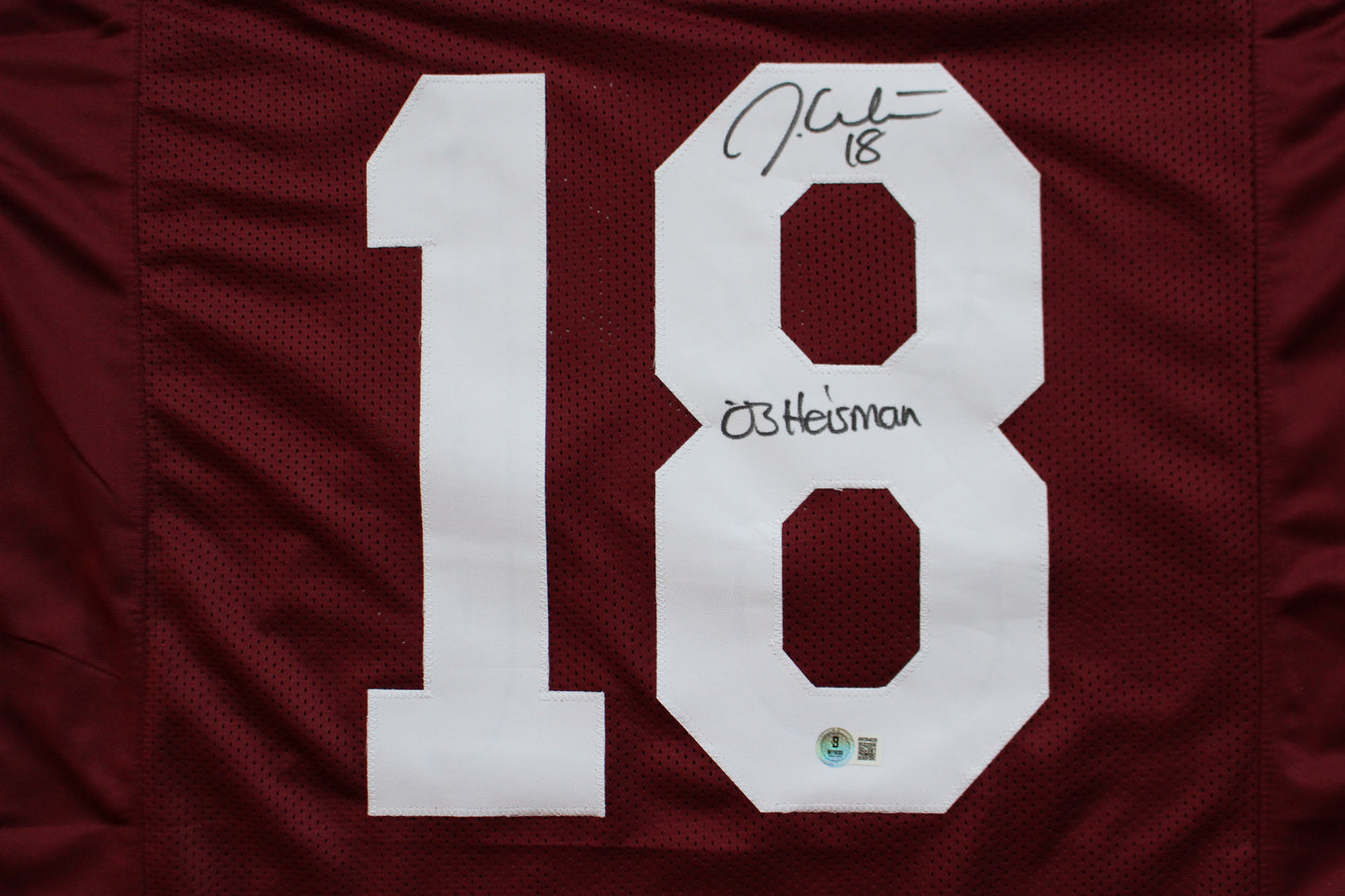 JASON WHITE OKLAHOMA SOONERS SIGNED JERSEY w/03 Heisman BAS COA