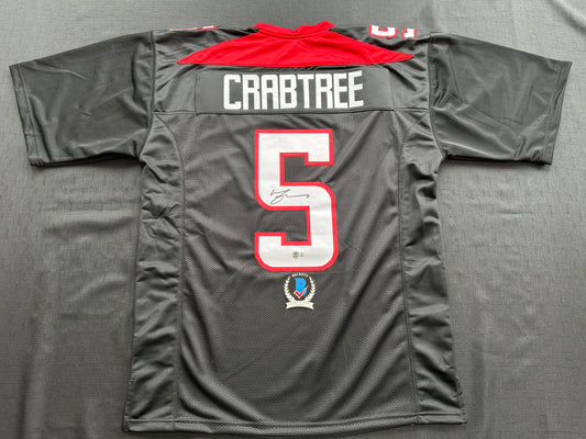 MICHAEL CRABTREE SIGNED RED AND BLACK JERSEY Texas Tech Raiders XL BAS