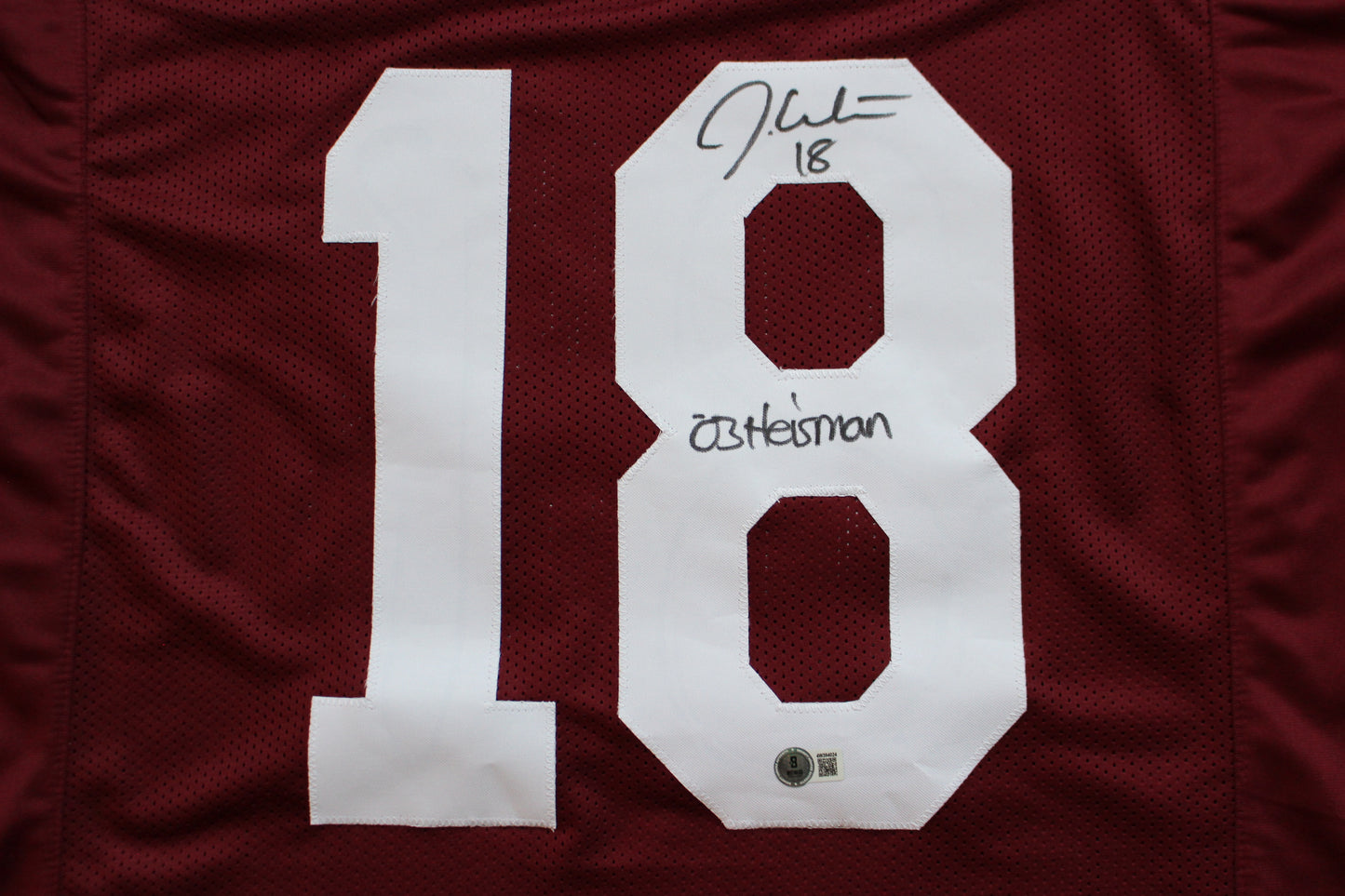 JASON WHITE OKLAHOMA SOONERS SIGNED JERSEY w/03 Heisman BAS COA