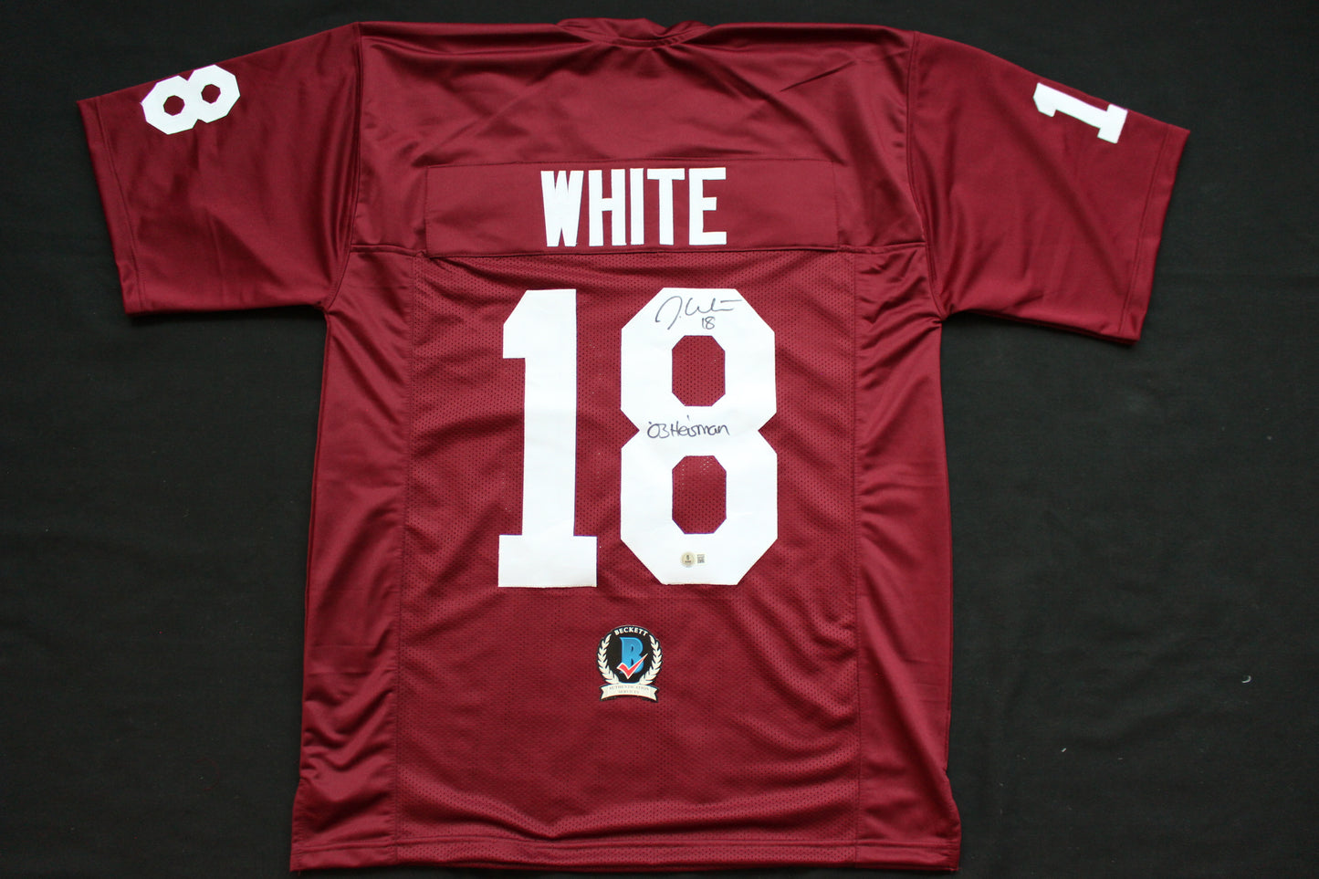 JASON WHITE OKLAHOMA SOONERS SIGNED JERSEY w/03 Heisman BAS COA