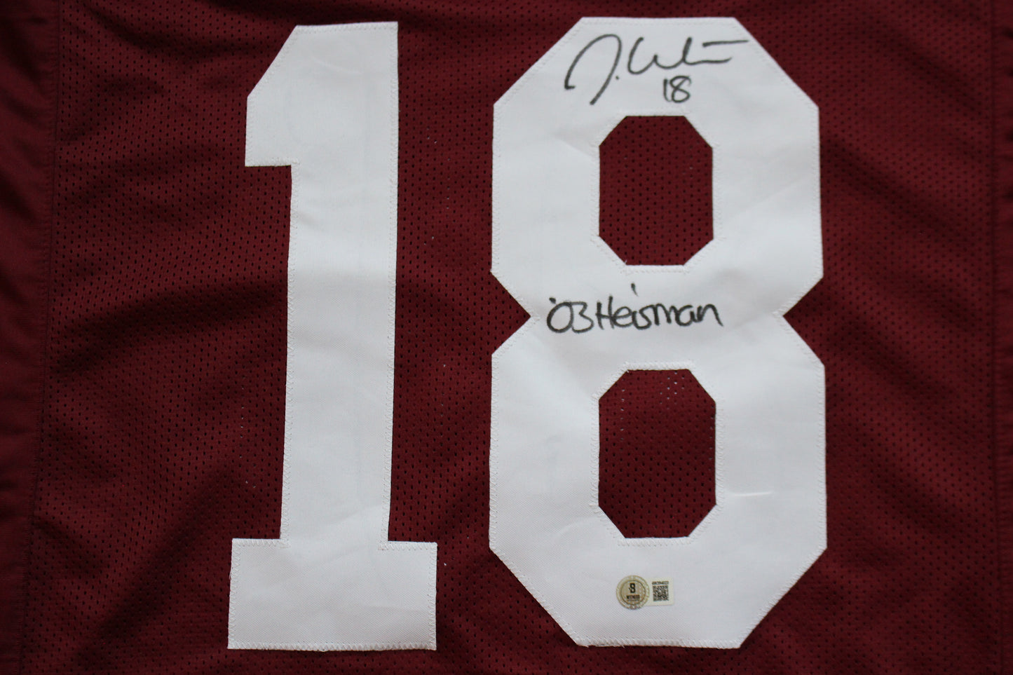 JASON WHITE OKLAHOMA SOONERS SIGNED JERSEY w/03 Heisman BAS COA