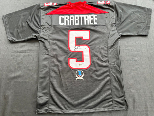 MICHAEL CRABTREE SIGNED RED AND BLACK JERSEY Texas Tech Raiders XL BAS