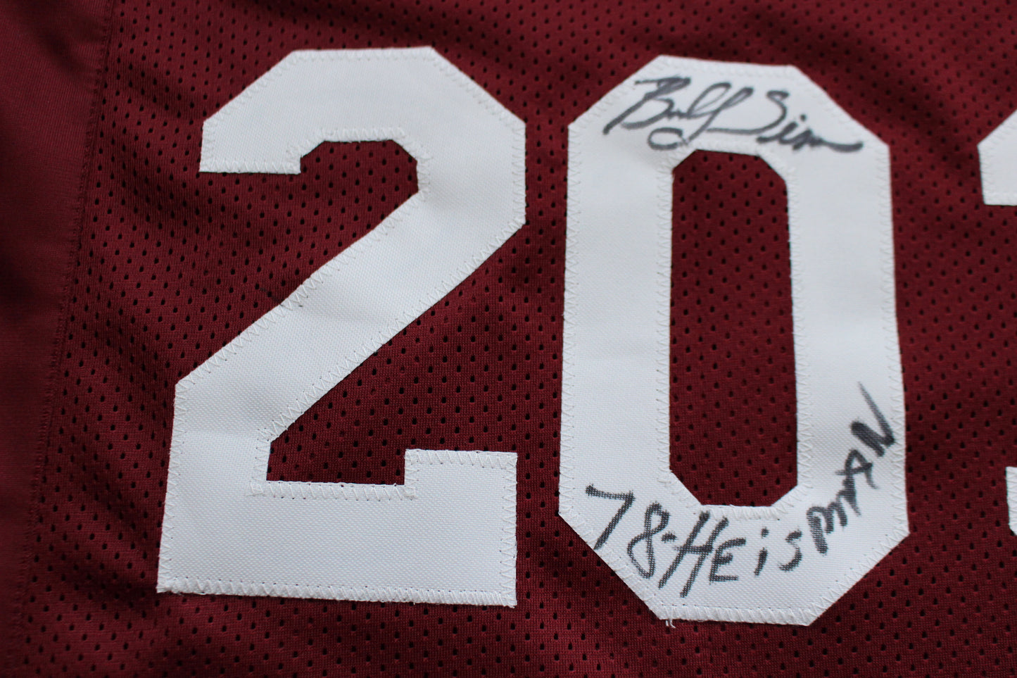 STEVE OWENS BILLY SIMS JASON WHITE SIGNED OU SOONERS HEISMAN JERSEY BAS