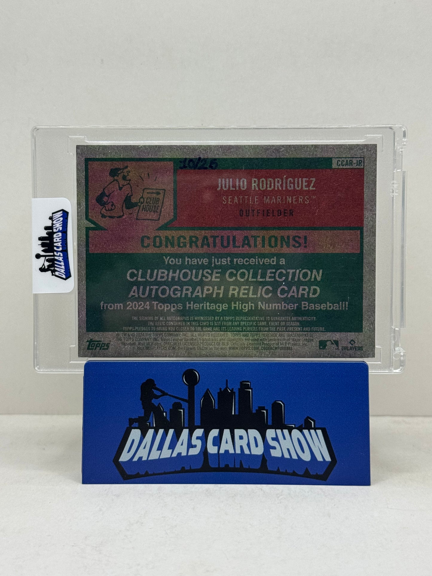 2024 Topps Heritage High Number Julio Rodriguez Clubhouse Autograph Relic /25