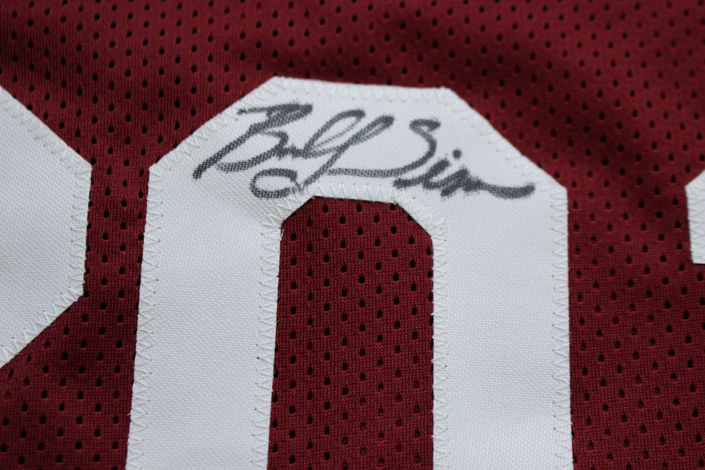 STEVE OWENS BILLY SIMS JASON WHITE SIGNED OU SOONERS HEISMAN JERSEY BAS