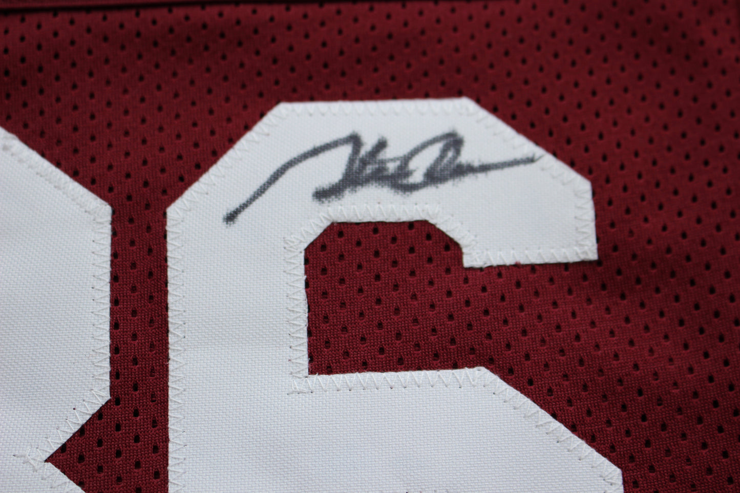 STEVE OWENS BILLY SIMS JASON WHITE SIGNED OU SOONERS HEISMAN JERSEY BAS