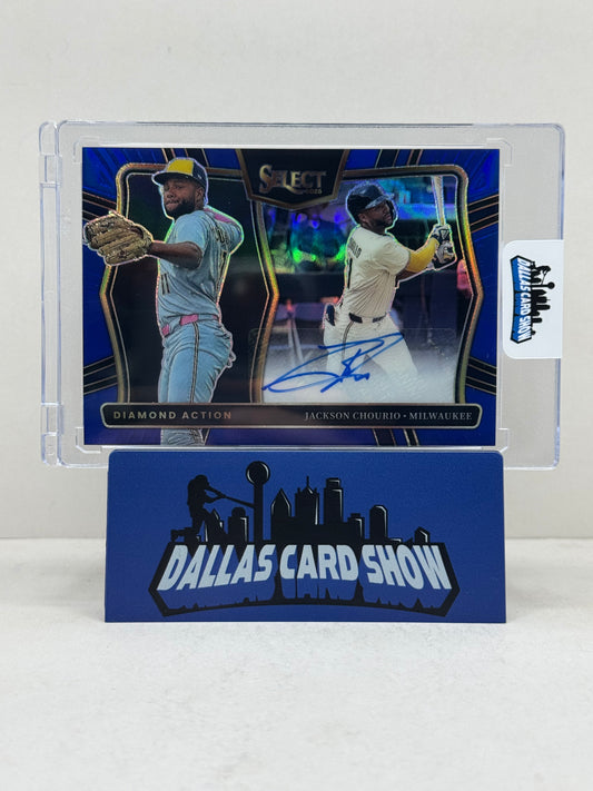 2025 Panini Select #DAS-JC Jackson Chourio Blue Diamond Action Autograph /49