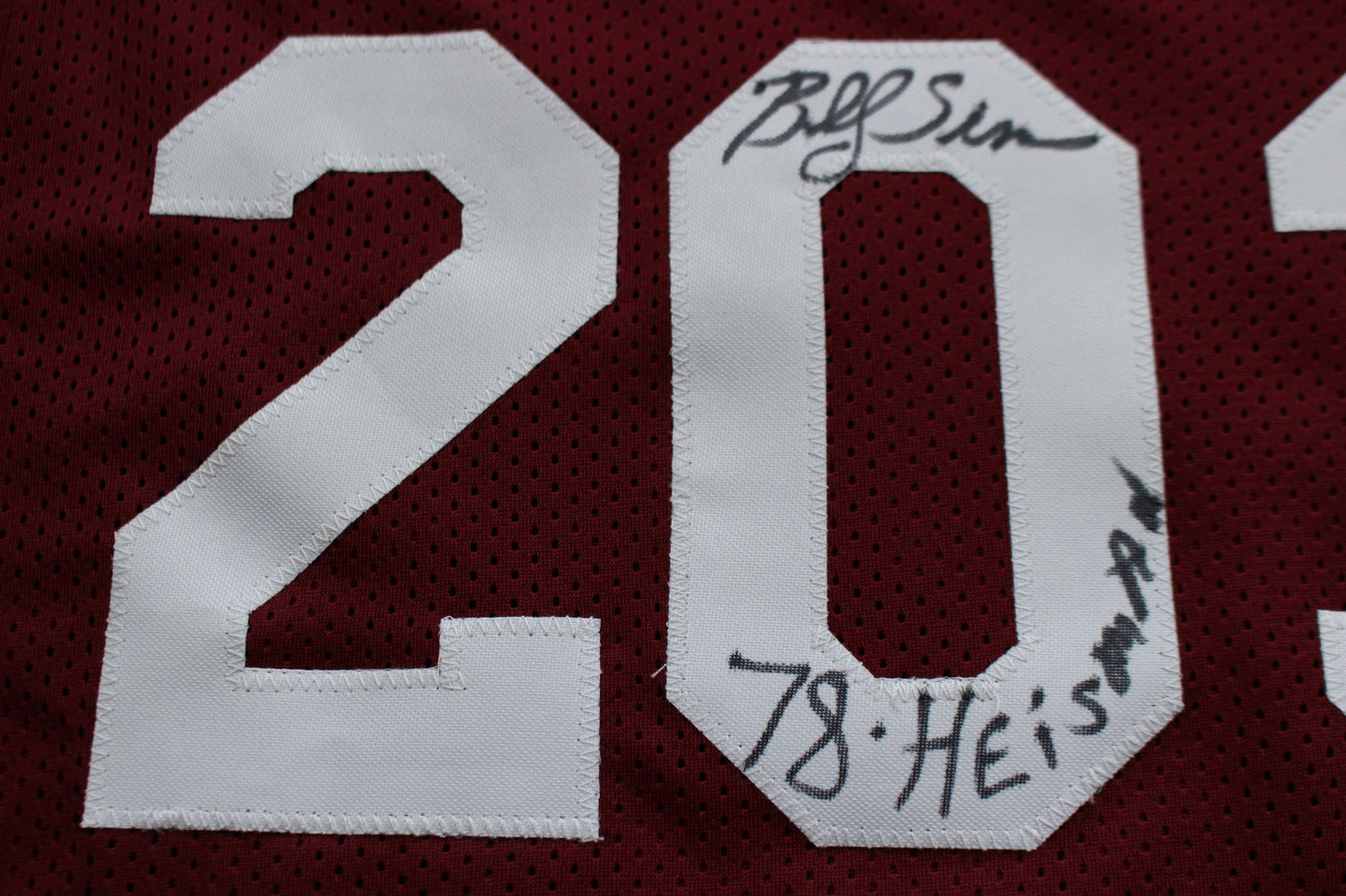 STEVE OWENS BILLY SIMS JASON WHITE SIGNED OU SOONERS HEISMAN JERSEY BAS