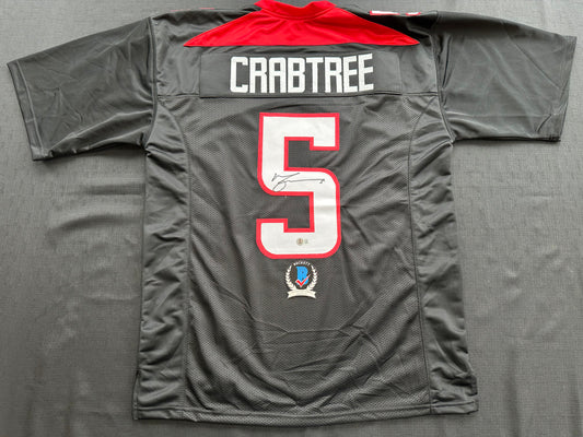 MICHAEL CRABTREE SIGNED RED AND BLACK JERSEY Texas Tech Raiders XL BAS