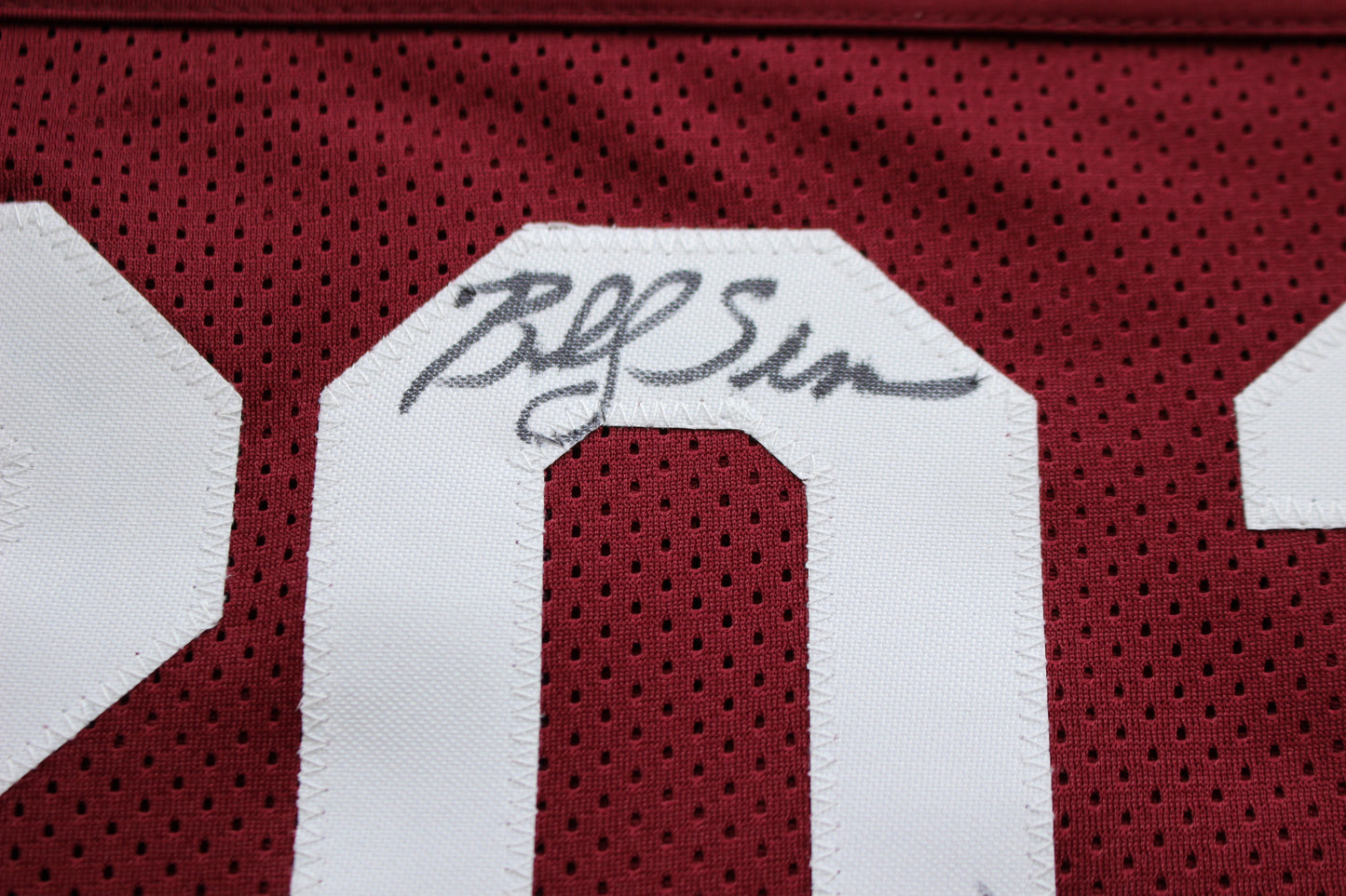 STEVE OWENS BILLY SIMS JASON WHITE SIGNED OU SOONERS HEISMAN JERSEY BAS