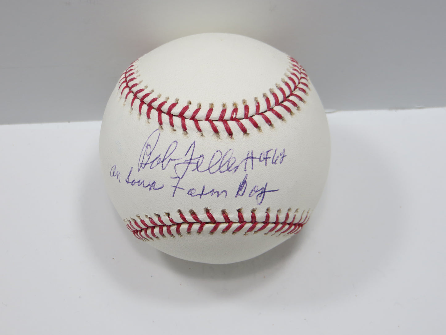 BOB FELLER SIGNED Rawlings OML BASEBALL w/VERY RARE INSCRIPTION & HOF JSA COA