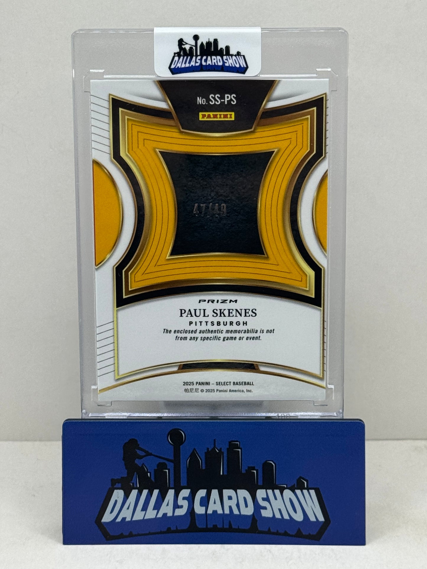 2025 Panini Select #SS-PS Paul Skenes Blue Selective Swatches Relic /49