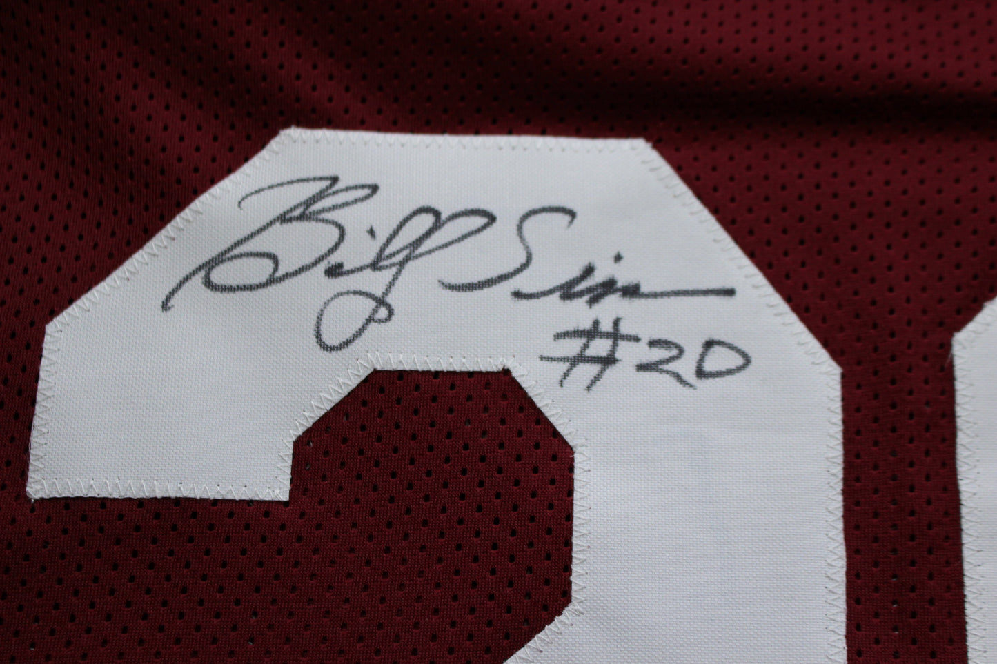 BILLY SIMS OKLAHOMA OU SOONERS SIGNED JERSEY w/78 HEISMAN Detroit Lions BAS