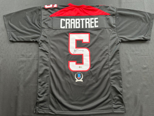 MICHAEL CRABTREE SIGNED RED AND BLACK JERSEY Texas Tech Raiders XL BAS