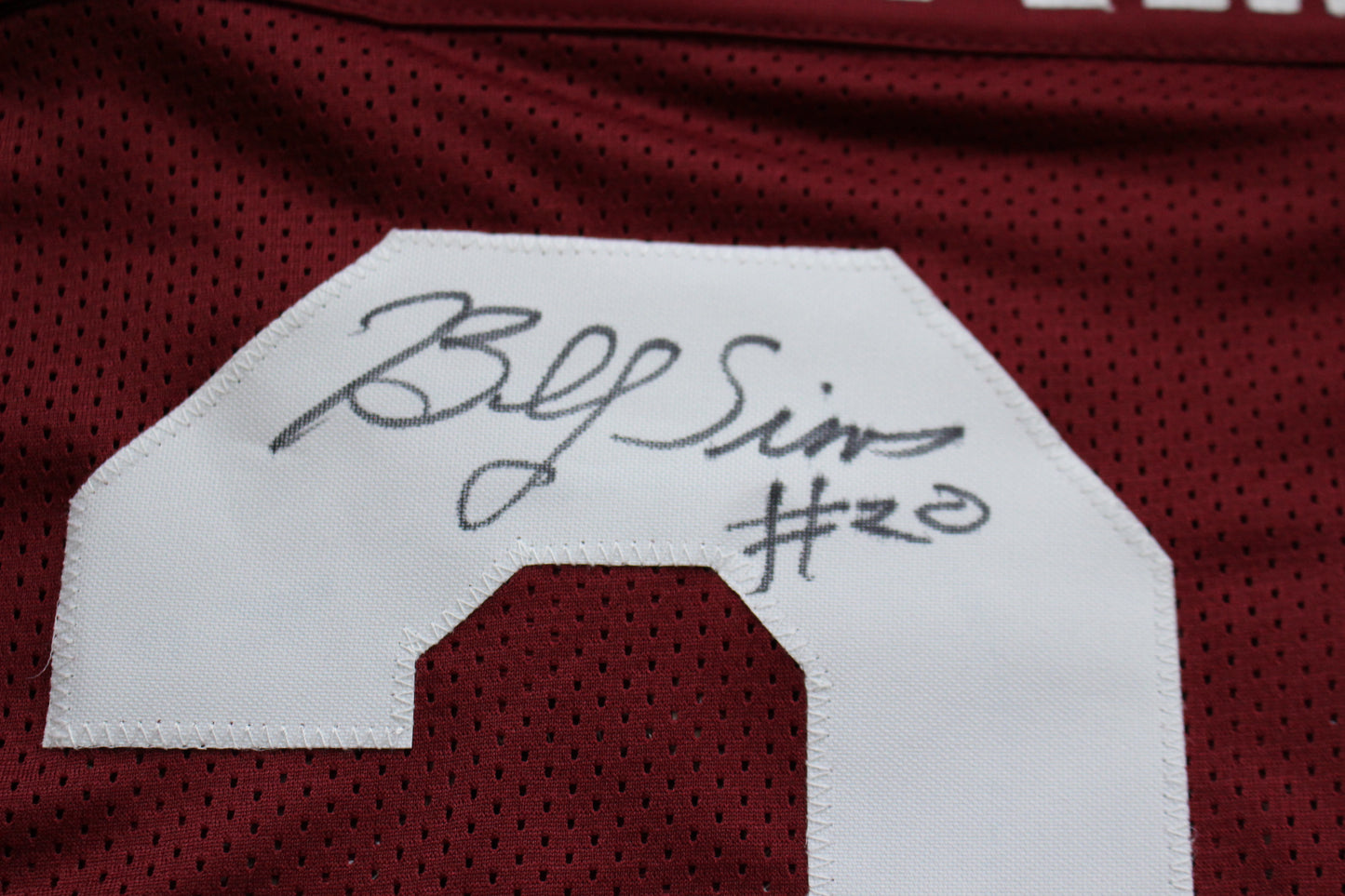 BILLY SIMS OKLAHOMA OU SOONERS SIGNED JERSEY w/78 HEISMAN Detroit Lions BAS