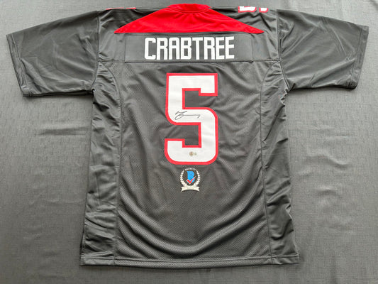 MICHAEL CRABTREE SIGNED RED AND BLACK JERSEY Texas Tech Raiders XL BAS