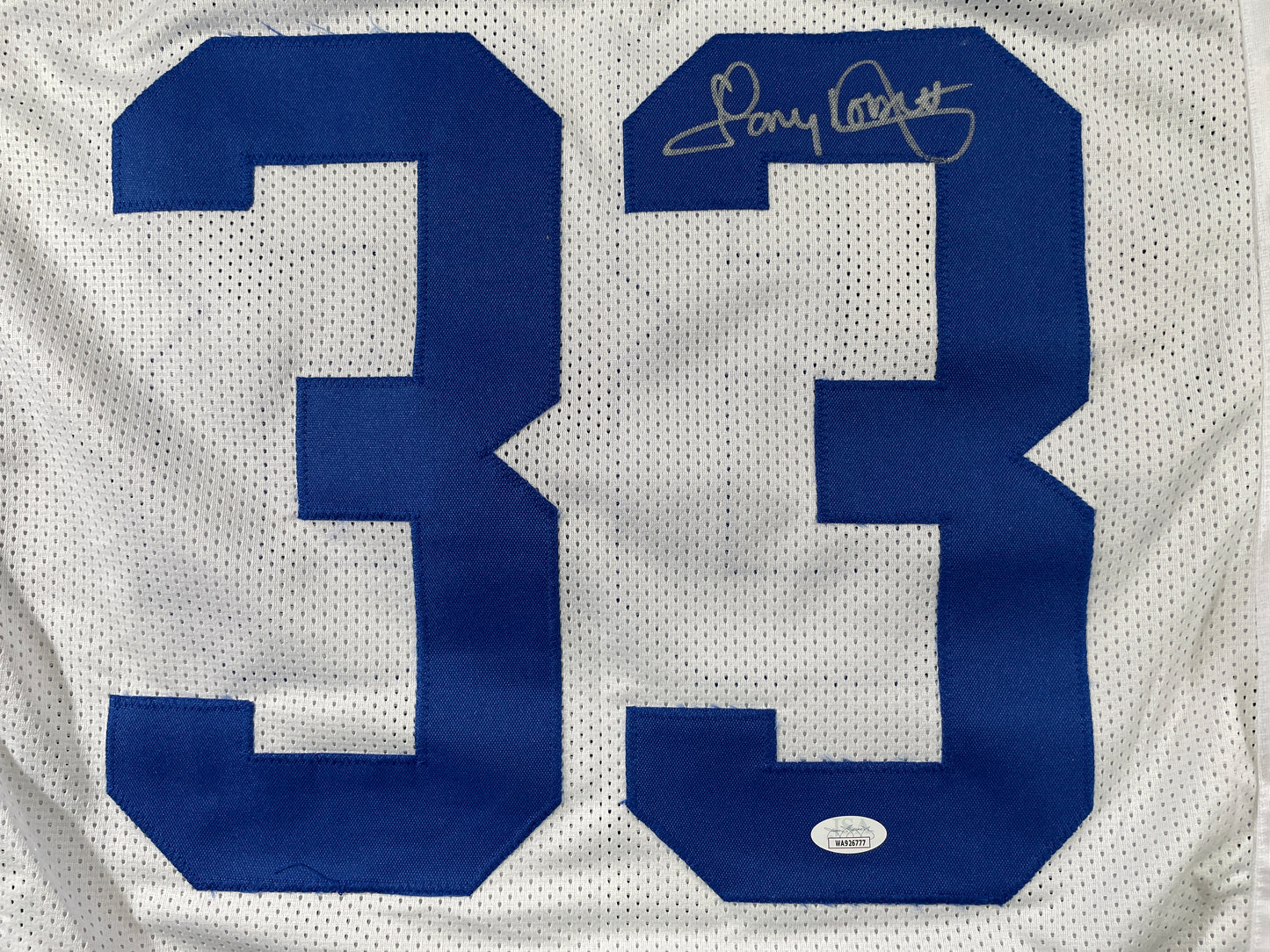 TONY DORSETT DALLAS COWBOYS SIGNED HOME STAT JERSEY Pitt Panthers JSA