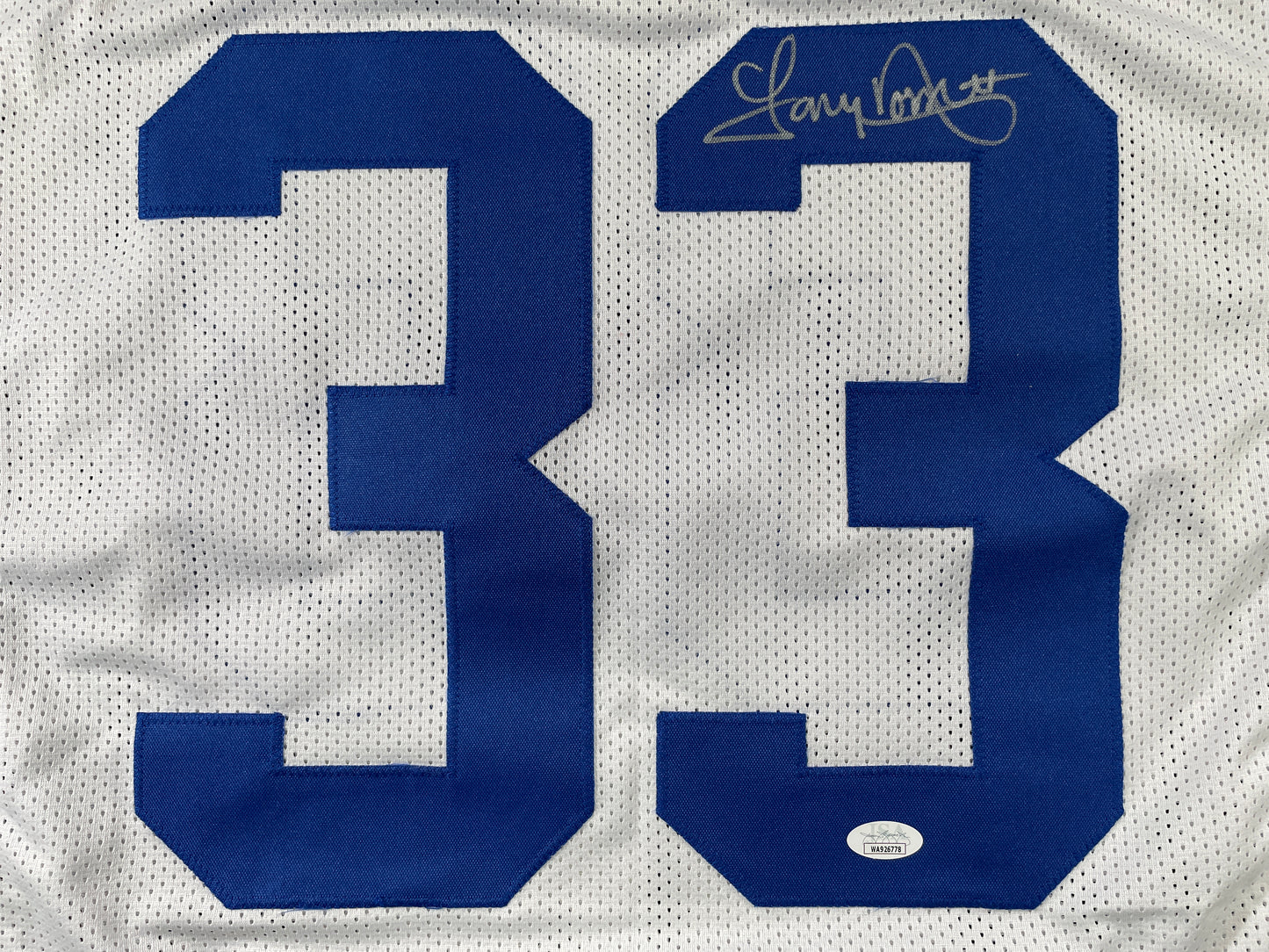 TONY DORSETT DALLAS COWBOYS SIGNED HOME STAT JERSEY Pitt Panthers JSA