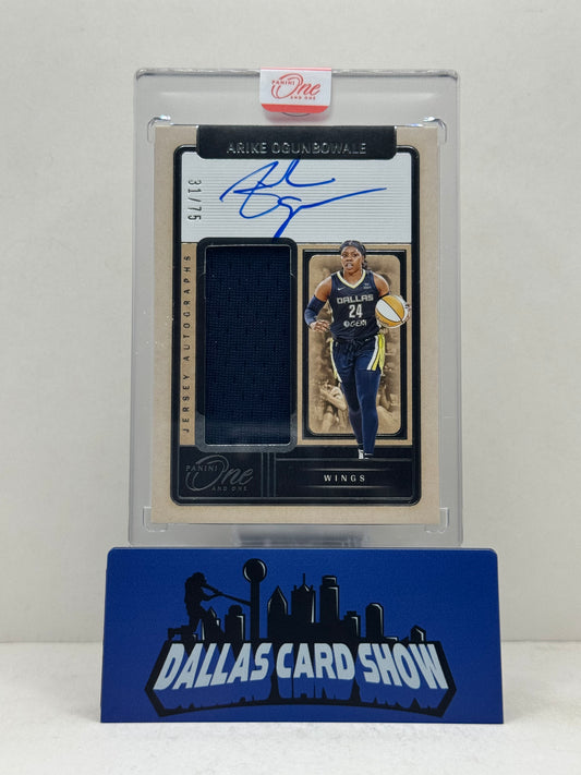 2025 Panini WNBA One and One Arike Ogunbowale Rookie RC Jersey Autographs /75
