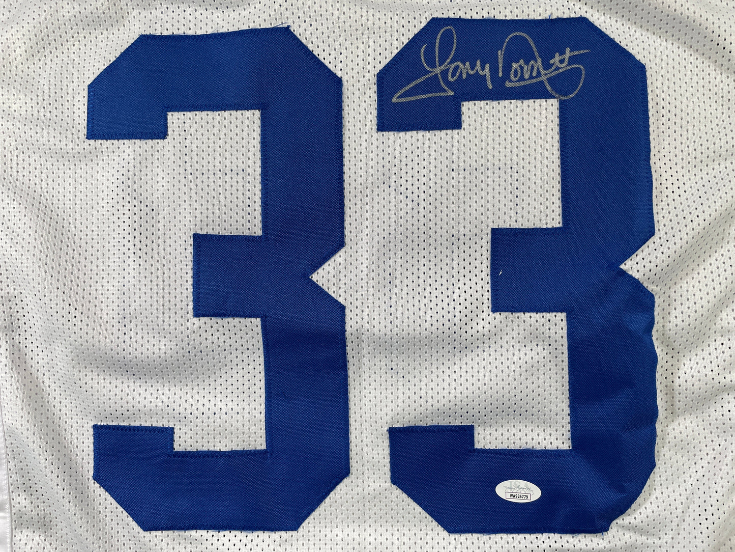 TONY DORSETT DALLAS COWBOYS SIGNED HOME STAT JERSEY Pitt Panthers JSA