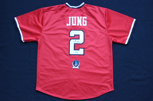 JACE JUNG TEXAS TECH RED RAIDERS SIGNED JERSEY Tigers BAS COA