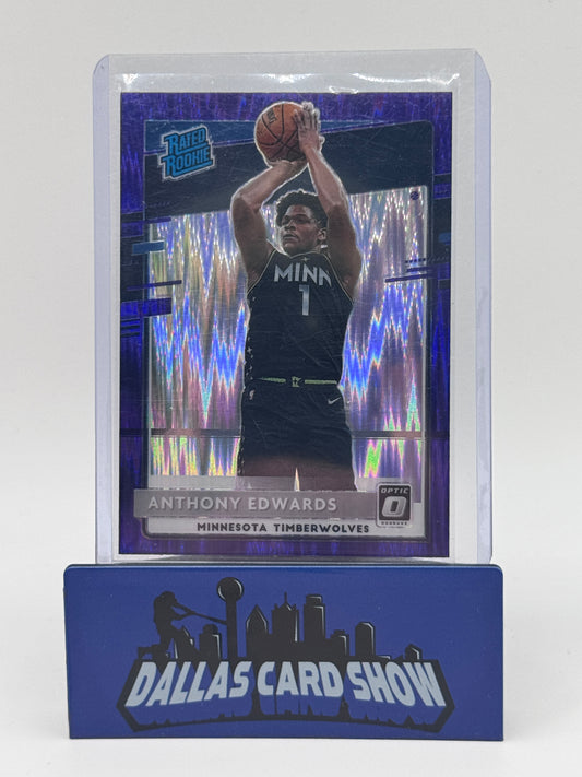 2019-20 Donruss Optic Anthony Edwards Purple Shock Rated Rookie #151
