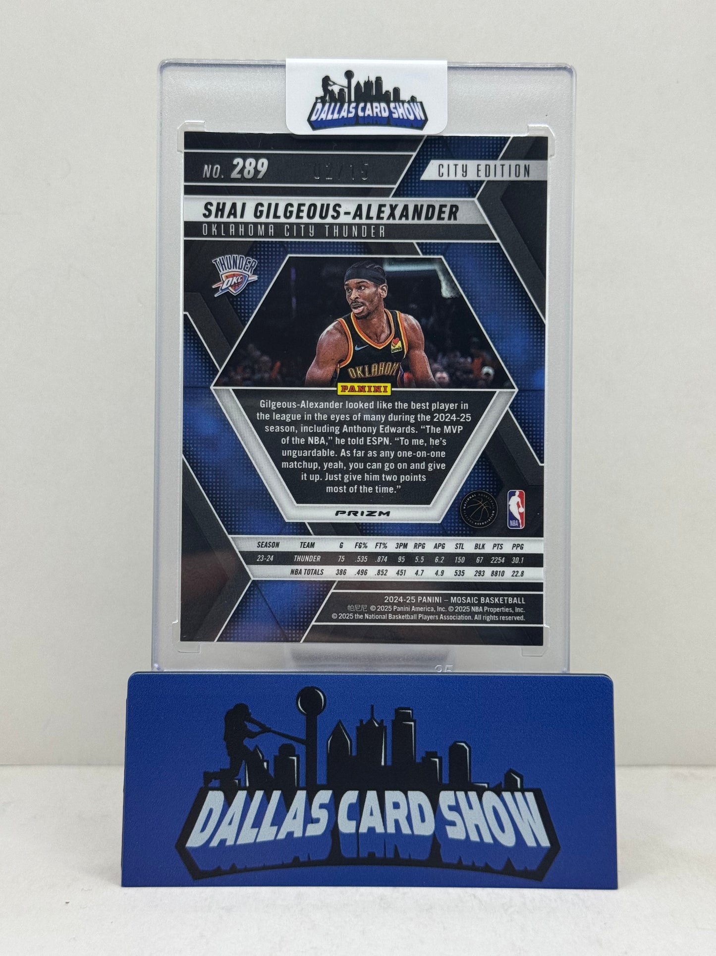 2024-25 Mosaic #289 Shai Gilgeous-Alexander City Edition Green Scope 2/15 (Jersey #)