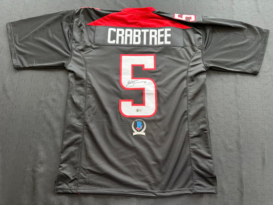 MICHAEL CRABTREE SIGNED RED AND BLACK JERSEY Texas Tech Raiders 2XL BAS