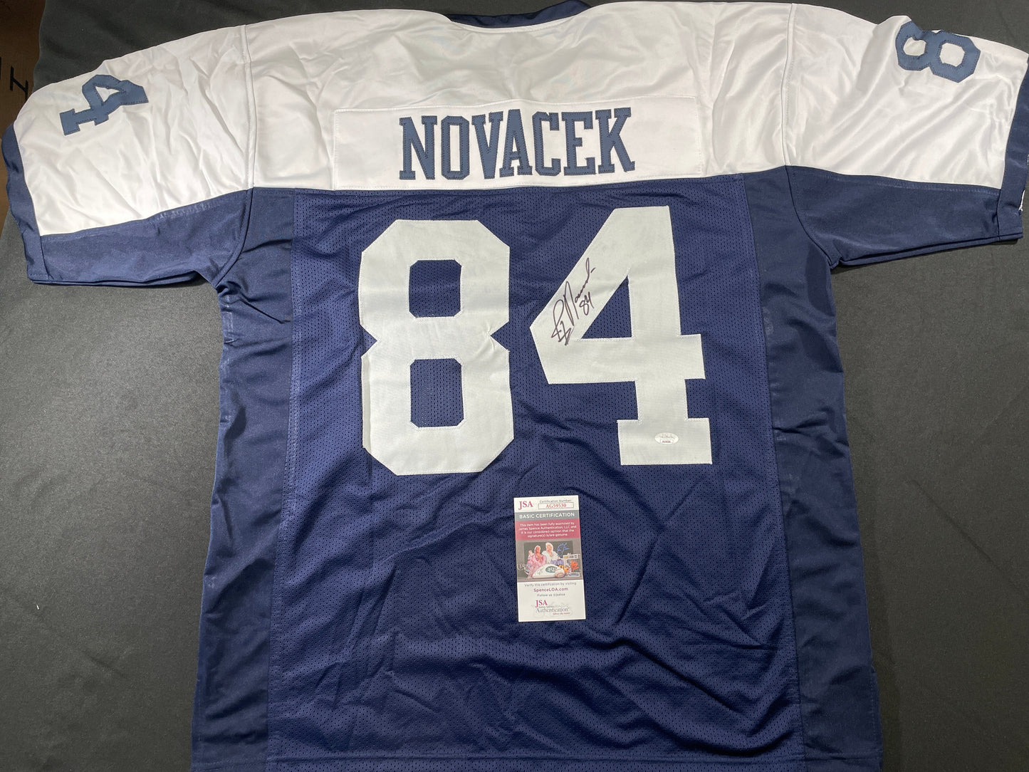 JAY NOVACEK DALLAS COWBOYS SIGNED THANKSGIVING JERSEY Wyoming JSA COA