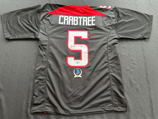 MICHAEL CRABTREE SIGNED RED AND BLACK JERSEY Texas Tech Raiders 2XL BAS