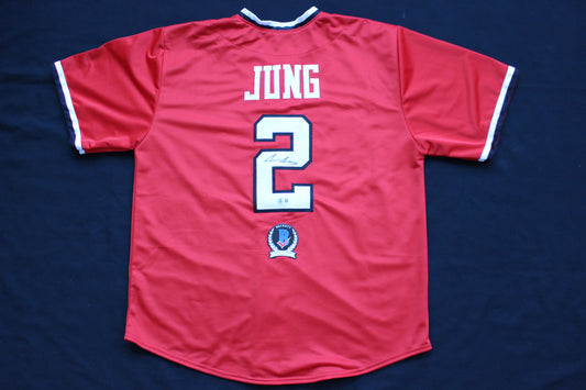 JACE JUNG TEXAS TECH RED RAIDERS SIGNED JERSEY Tigers BAS COA