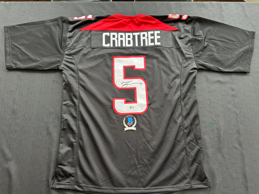 MICHAEL CRABTREE SIGNED RED AND BLACK JERSEY Texas Tech Raiders 3XL BAS