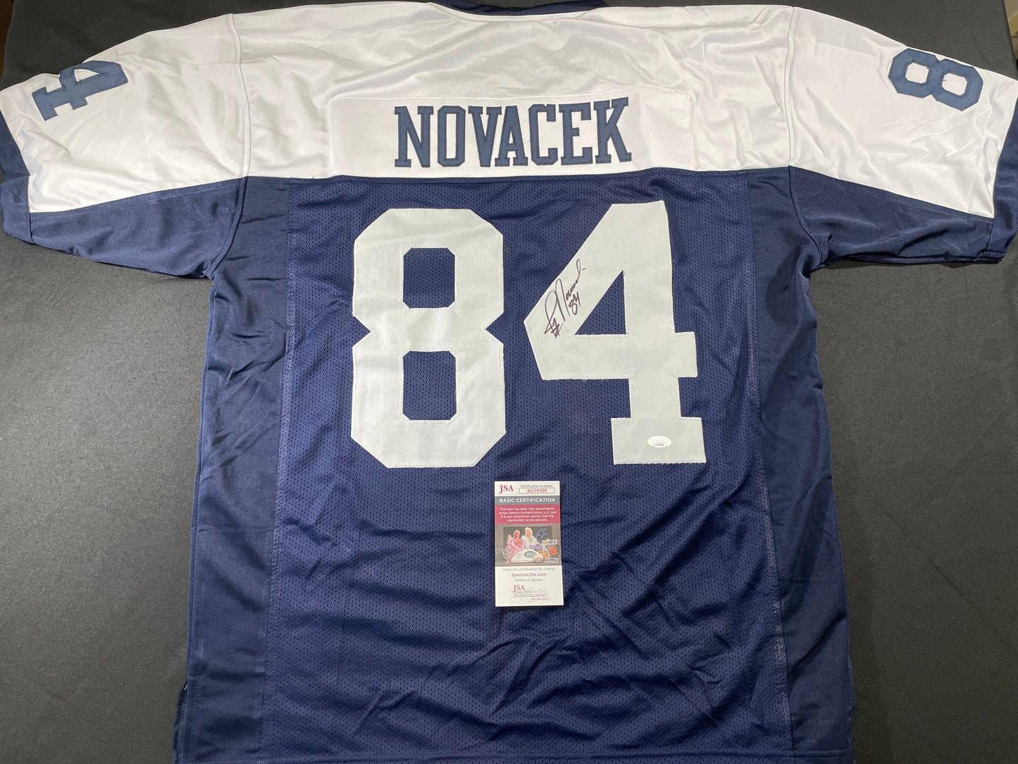 JAY NOVACEK DALLAS COWBOYS SIGNED THANKSGIVING JERSEY Wyoming JSA COA