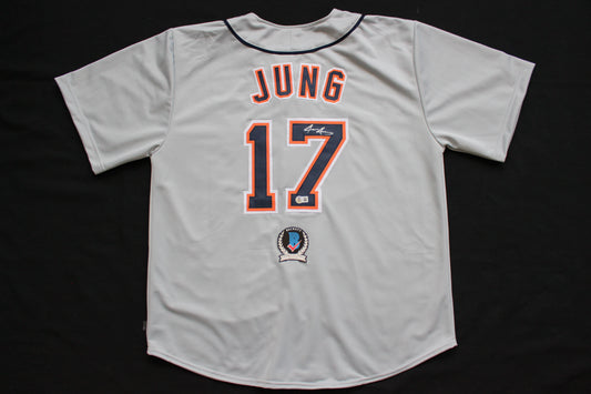 JACE JUNG DETROIT TIGERS SIGNED BASEBALL JERSEY Texas Tech BAS COA