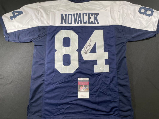 JAY NOVACEK DALLAS COWBOYS SIGNED THANKSGIVING JERSEY Wyoming JSA COA