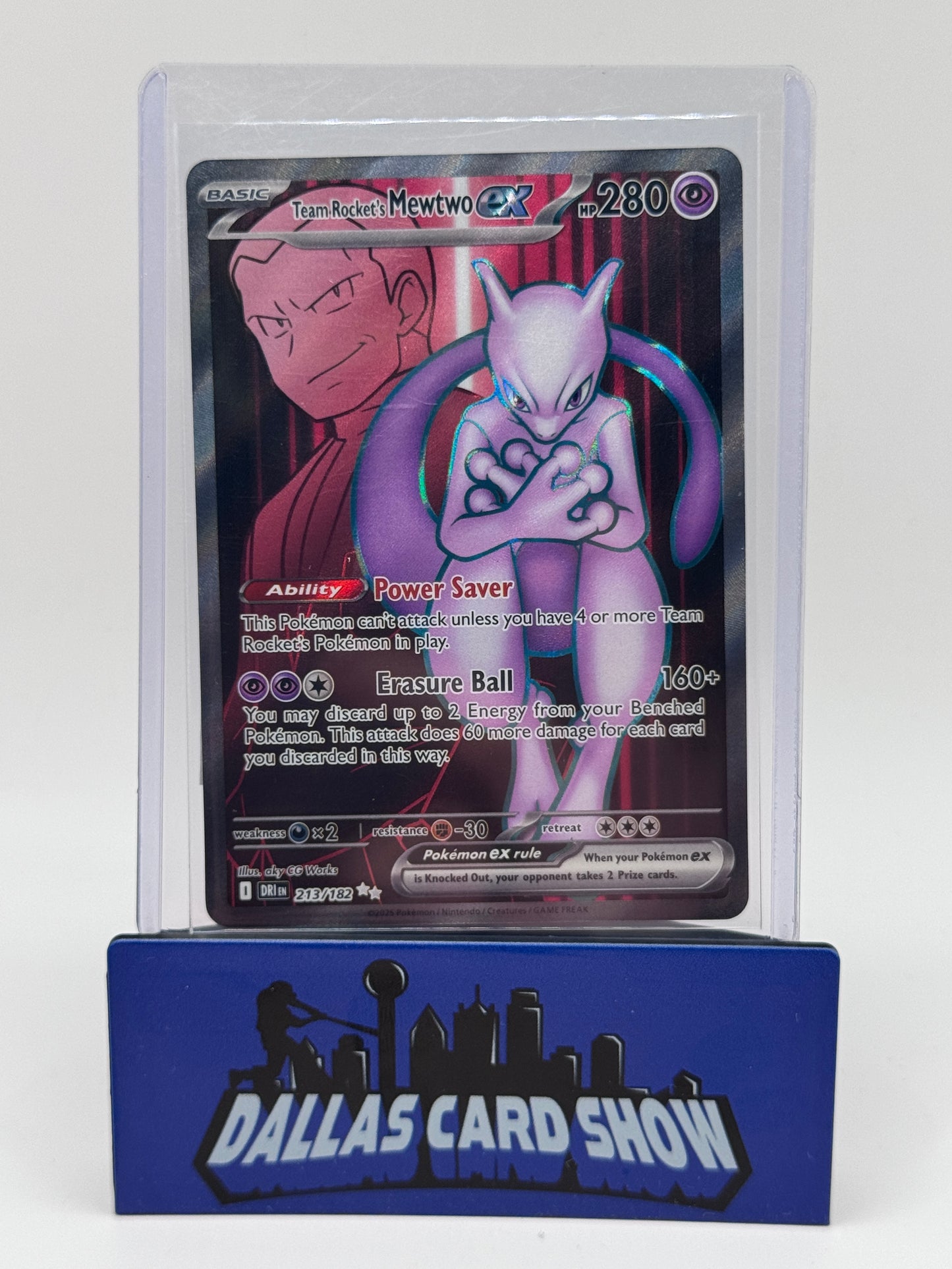 2025 Pokemon - Team Rocket's Mewtwo ex (Full Art) - 213/182 Destined Rivals NM