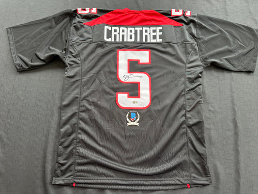 MICHAEL CRABTREE SIGNED RED AND BLACK JERSEY Texas Tech Raiders 3XL BAS