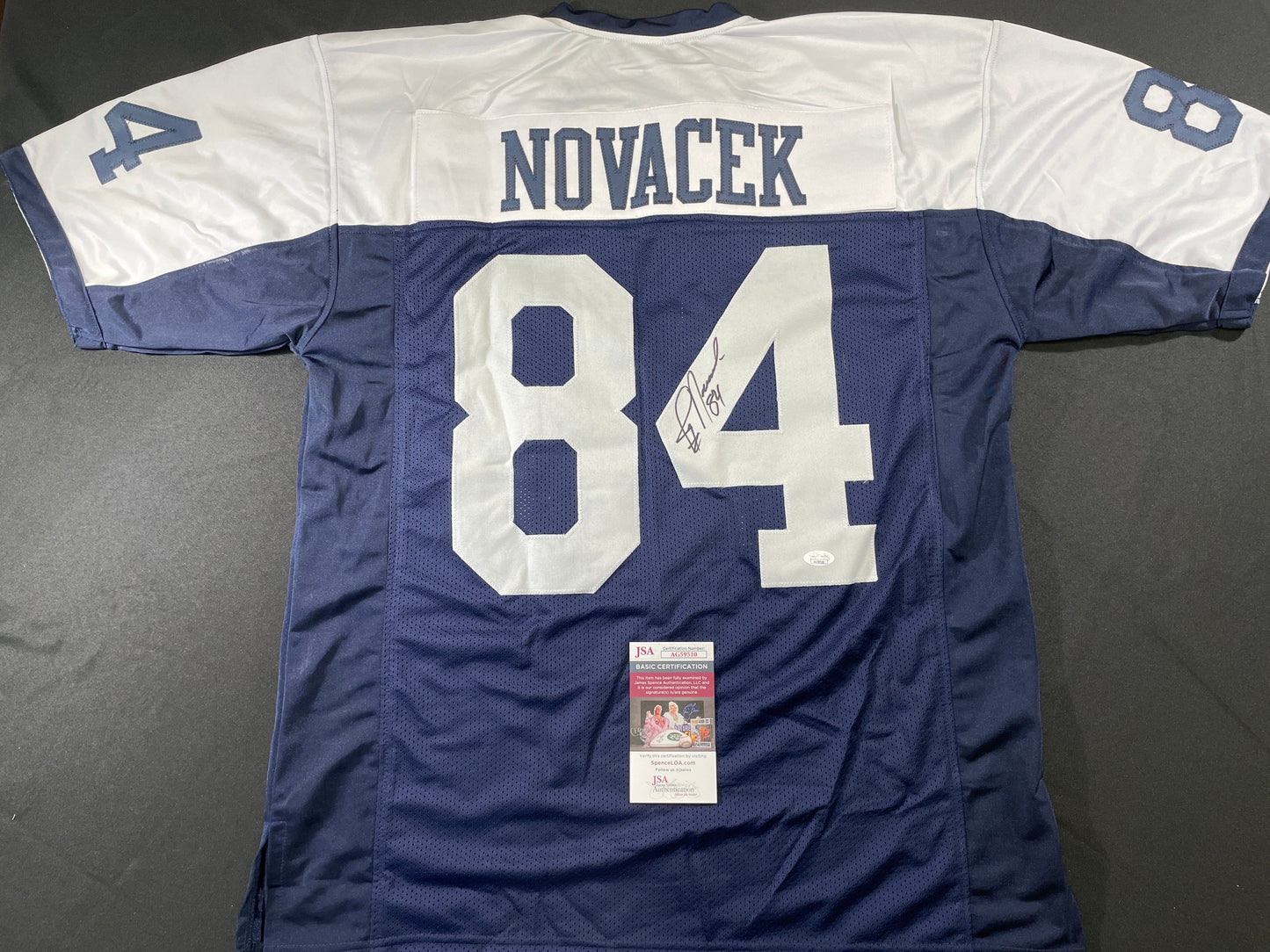 JAY NOVACEK DALLAS COWBOYS SIGNED THANKSGIVING JERSEY Wyoming JSA COA
