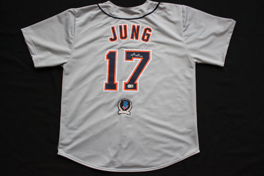 JACE JUNG DETROIT TIGERS SIGNED BASEBALL JERSEY Texas Tech BAS COA