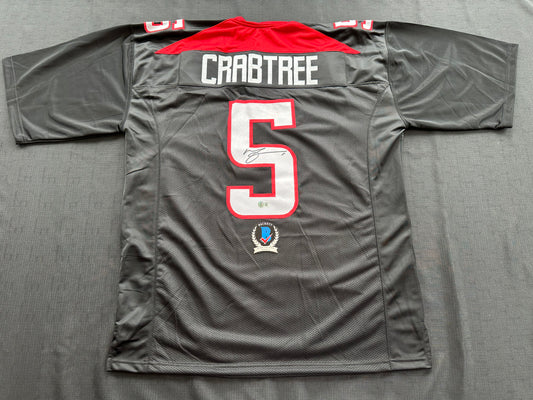 MICHAEL CRABTREE SIGNED RED AND BLACK JERSEY Texas Tech Raiders 3XL BAS