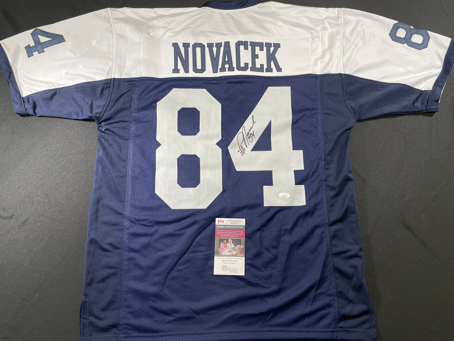 JAY NOVACEK DALLAS COWBOYS SIGNED THANKSGIVING JERSEY Wyoming JSA COA