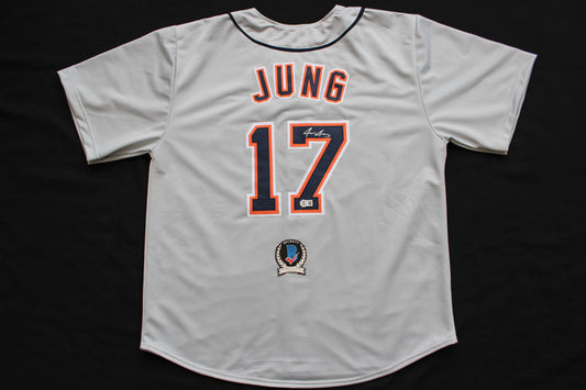 JACE JUNG DETROIT TIGERS SIGNED BASEBALL JERSEY Texas Tech BAS COA