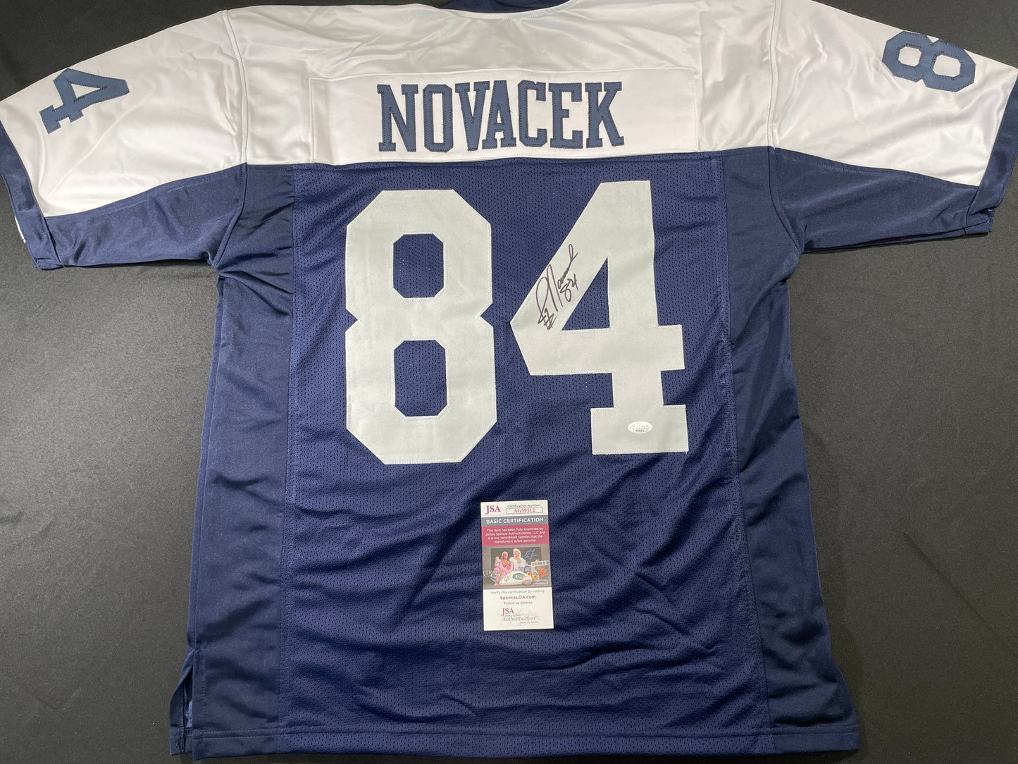 JAY NOVACEK DALLAS COWBOYS SIGNED THANKSGIVING JERSEY Wyoming JSA COA