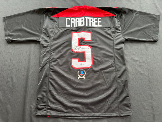 MICHAEL CRABTREE SIGNED RED AND BLACK JERSEY Texas Tech Raiders 3XL BAS