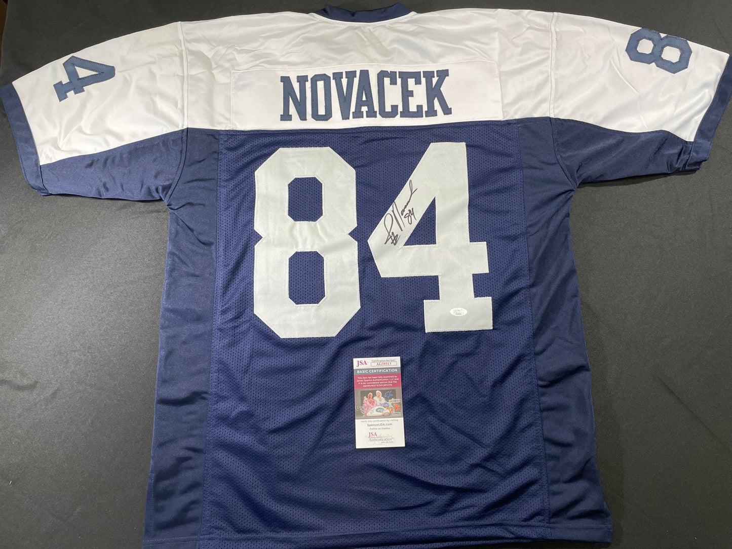JAY NOVACEK DALLAS COWBOYS SIGNED THANKSGIVING JERSEY Wyoming JSA COA