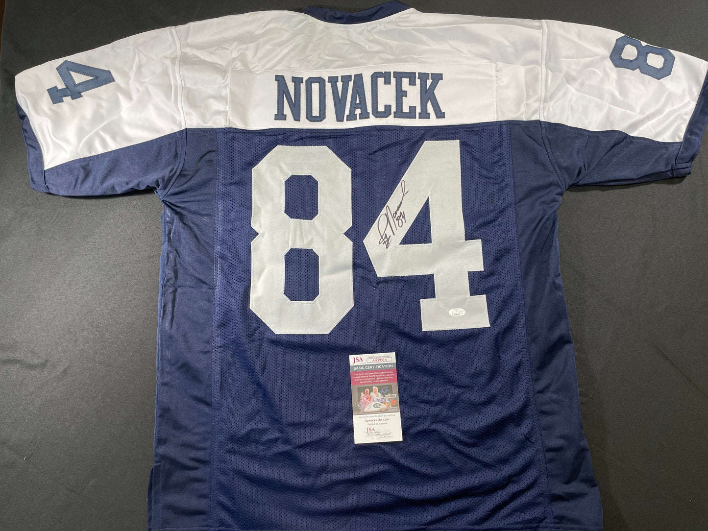 JAY NOVACEK DALLAS COWBOYS SIGNED THANKSGIVING JERSEY Wyoming JSA COA