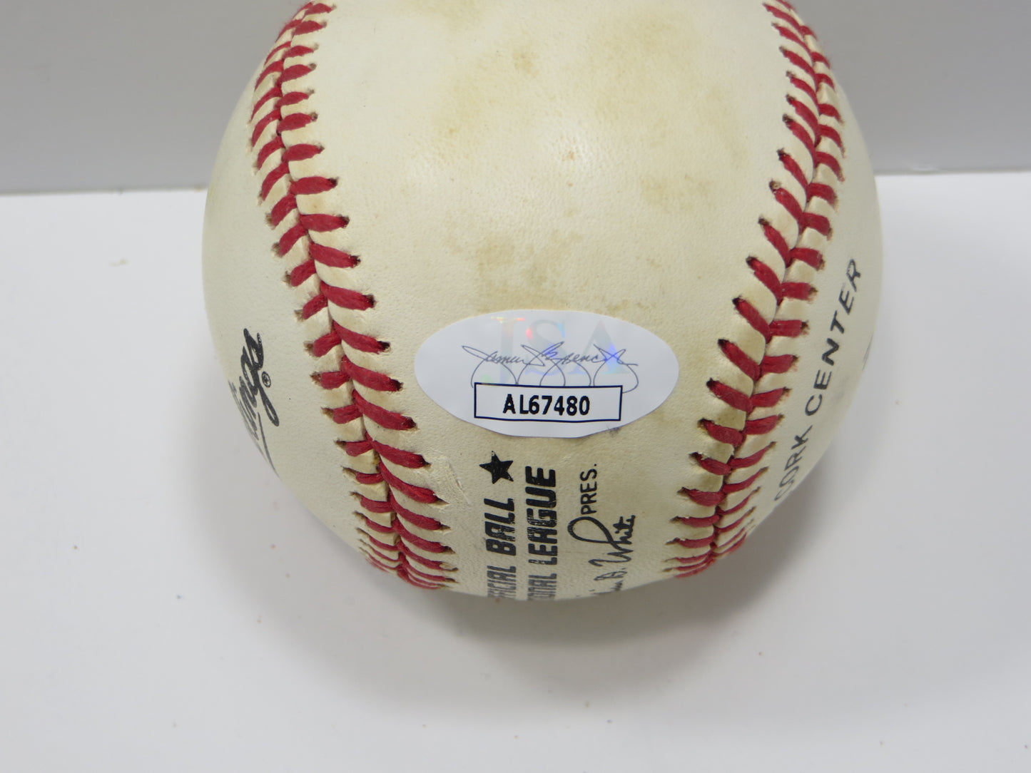 TOMMY LASORDA SIGNED RAWLINGS ONL BASEBALL Los Angeles Dodgers JSA COA