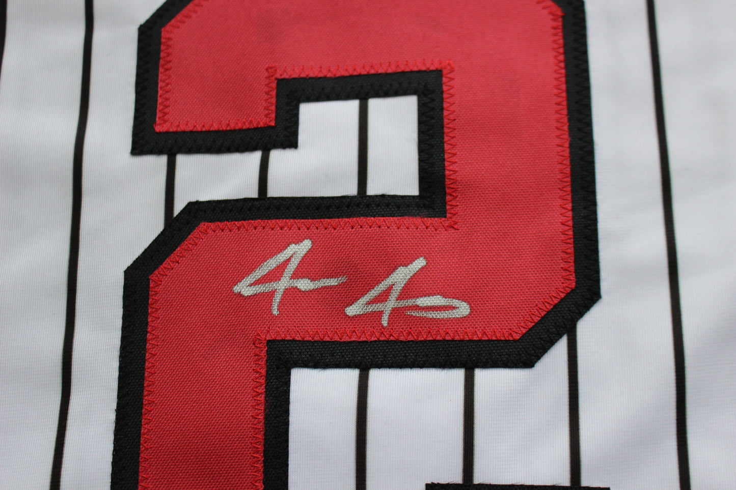 JACE JUNG TEXAS TECH RED RAIDERS SIGNED PINSTRIPE JERSEY Detroit Tigers BAS